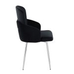 Dahlia Black Velvet Contemporary Dining Chairs Gold Accent (Set of 2) 12 Dahlia Black Velvet Contemporary Dining Chairs Gold Accent (Set of 2)