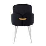Dahlia Black Velvet Contemporary Dining Chairs Gold Accent (Set of 2) 14 Dahlia Black Velvet Contemporary Dining Chairs Gold Accent (Set of 2)