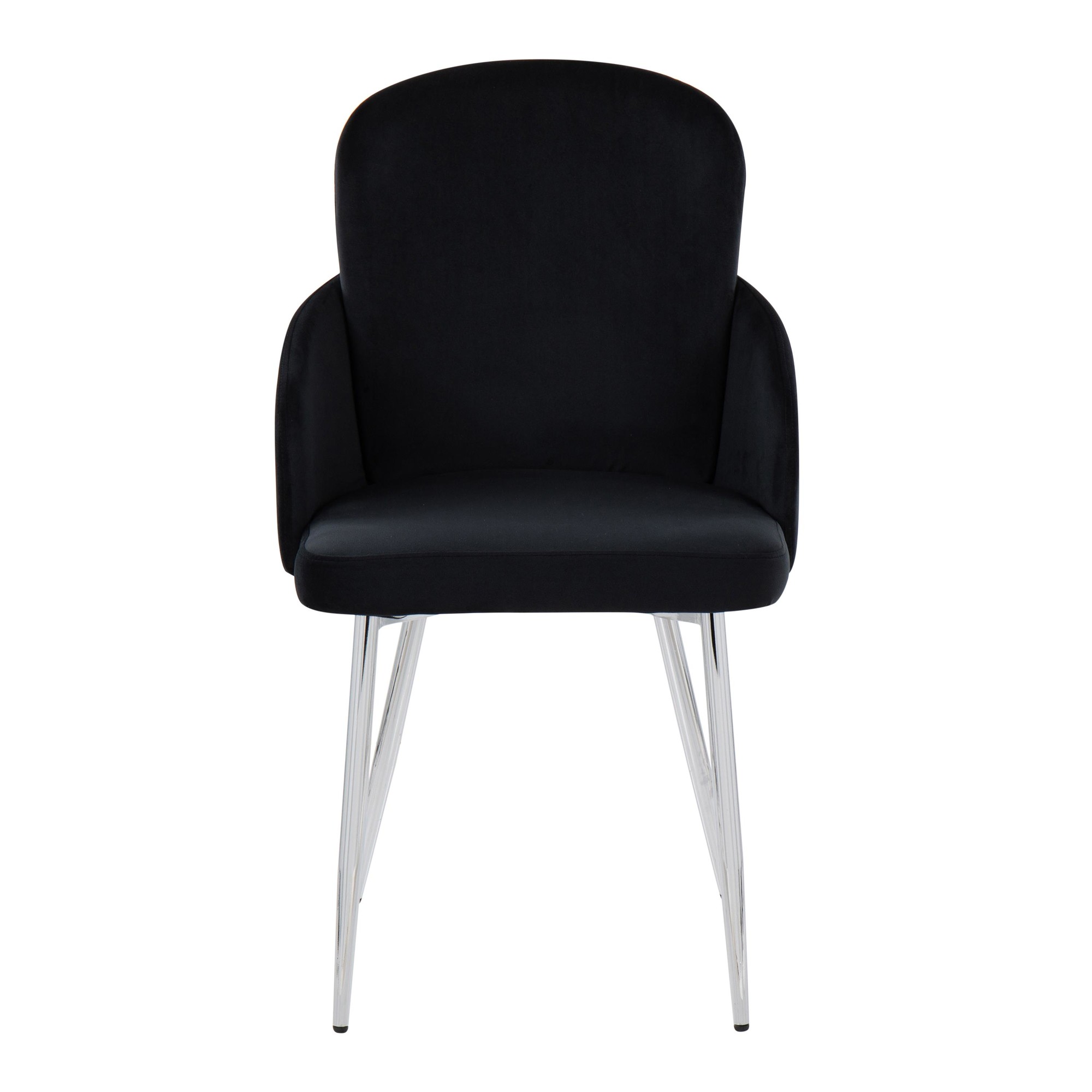 Dahlia Black Velvet Contemporary Dining Chairs Gold Accent (Set of 2) 6 Dahlia Black Velvet Contemporary Dining Chairs Gold Accent (Set of 2) - Image 6
