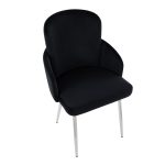 Dahlia Black Velvet Contemporary Dining Chairs Gold Accent (Set of 2) 16 Dahlia Black Velvet Contemporary Dining Chairs Gold Accent (Set of 2)