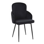 Dahlia Black Velvet and Metal Contemporary Dining Chairs (Set of 2)