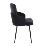 Dahlia Black Velvet and Metal Contemporary Dining Chairs (Set of 2)