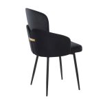 Dahlia Black Velvet and Metal Contemporary Dining Chairs (Set of 2)