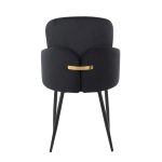 Dahlia Black Velvet and Metal Contemporary Dining Chairs (Set of 2)
