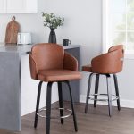 Dahlia Black Wood Camel Faux Leather Contemporary Counter Stools (Set of 2) 14 Dahlia Black Wood Camel Faux Leather Contemporary Counter Stools (Set of 2)