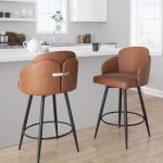 Dahlia Black Wood Camel Faux Leather Contemporary Counter Stools (Set of 2) 13 Dahlia Black Wood Camel Faux Leather Contemporary Counter Stools (Set of 2)