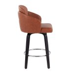 Dahlia Black Wood Camel Faux Leather Contemporary Counter Stools (Set of 2) 18 Dahlia Black Wood Camel Faux Leather Contemporary Counter Stools (Set of 2)