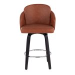 Dahlia Black Wood Camel Faux Leather Contemporary Counter Stools (Set of 2) 21 Dahlia Black Wood Camel Faux Leather Contemporary Counter Stools (Set of 2)