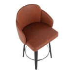 Dahlia Black Wood Camel Faux Leather Contemporary Counter Stools (Set of 2) 22 Dahlia Black Wood Camel Faux Leather Contemporary Counter Stools (Set of 2)
