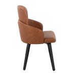 Dahlia Black Wood Camel Faux Leather Contemporary Dining Chairs (Set of 2) 11 Dahlia Black Wood Camel Faux Leather Contemporary Dining Chairs (Set of 2)