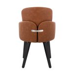 Dahlia Black Wood Camel Faux Leather Contemporary Dining Chairs (Set of 2) 13 Dahlia Black Wood Camel Faux Leather Contemporary Dining Chairs (Set of 2)