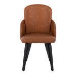 Dahlia Black Wood Camel Faux Leather Contemporary Dining Chairs (Set of 2) 14 Dahlia Black Wood Camel Faux Leather Contemporary Dining Chairs (Set of 2)