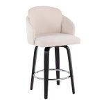 Dahlia Black Wood Cream Fabric Contemporary Counter Stools (Set of 2) 15 Dahlia Black Wood Cream Fabric Contemporary Counter Stools (Set of 2)