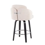 Dahlia Black Wood Cream Fabric Contemporary Counter Stools (Set of 2) 17 Dahlia Black Wood Cream Fabric Contemporary Counter Stools (Set of 2)