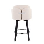 Dahlia Black Wood Cream Fabric Contemporary Counter Stools (Set of 2) 18 Dahlia Black Wood Cream Fabric Contemporary Counter Stools (Set of 2)