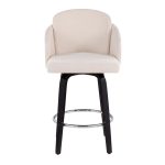 Dahlia Black Wood Cream Fabric Contemporary Counter Stools (Set of 2) 19 Dahlia Black Wood Cream Fabric Contemporary Counter Stools (Set of 2)