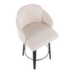 Dahlia Black Wood Cream Fabric Contemporary Counter Stools (Set of 2) 20 Dahlia Black Wood Cream Fabric Contemporary Counter Stools (Set of 2)
