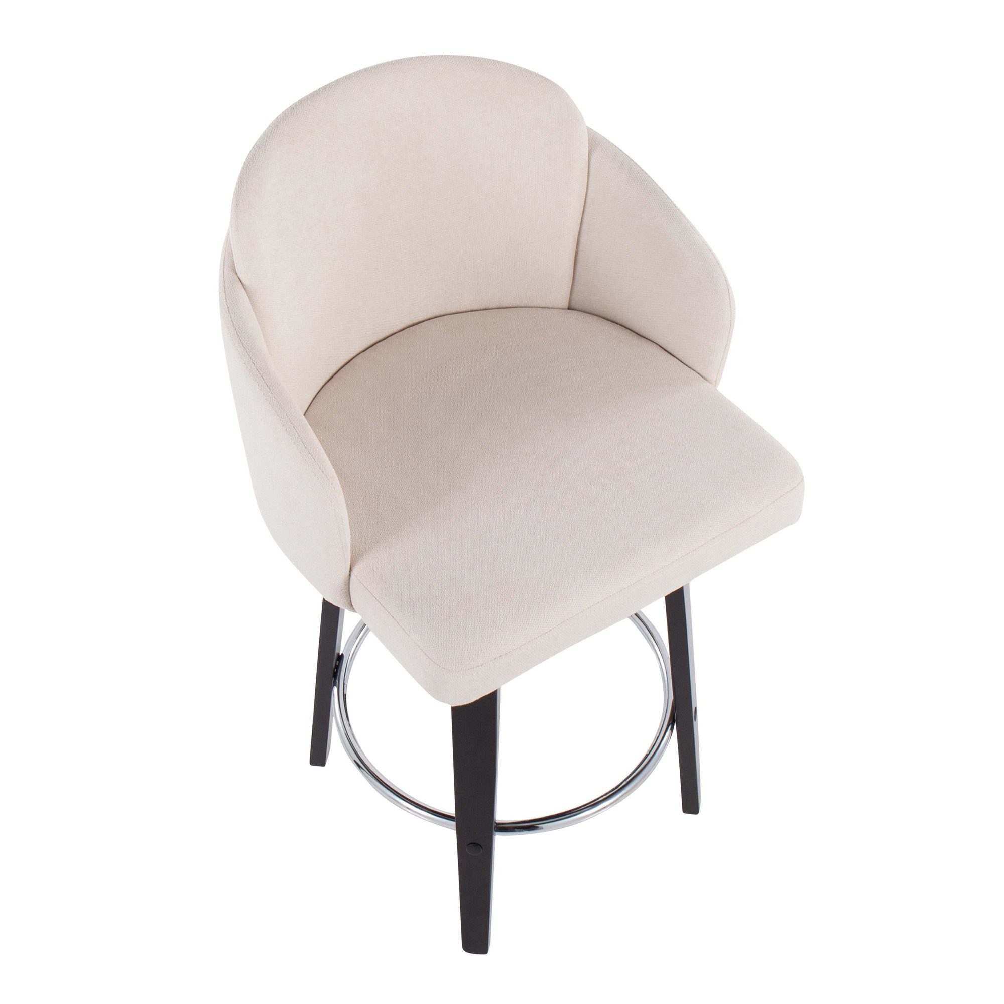 Dahlia Black Wood Cream Fabric Contemporary Counter Stools (Set of 2) 9 Dahlia Black Wood Cream Fabric Contemporary Counter Stools (Set of 2) - Image 9