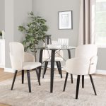 Dahlia Black Wood Cream Fabric Contemporary Dining Chairs (Set of 2) 12 Dahlia Black Wood Cream Fabric Contemporary Dining Chairs (Set of 2)