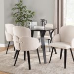 Dahlia Black Wood Cream Fabric Contemporary Dining Chairs (Set of 2) 11 Dahlia Black Wood Cream Fabric Contemporary Dining Chairs (Set of 2)