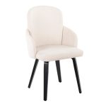 Dahlia Black Wood Cream Fabric Contemporary Dining Chairs (Set of 2) 14 Dahlia Black Wood Cream Fabric Contemporary Dining Chairs (Set of 2)