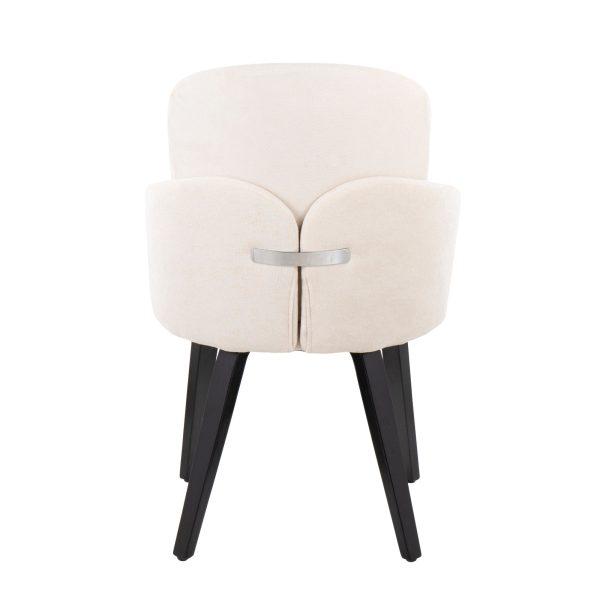 Dahlia Black Wood Cream Fabric Contemporary Dining Chairs Set of 2 6