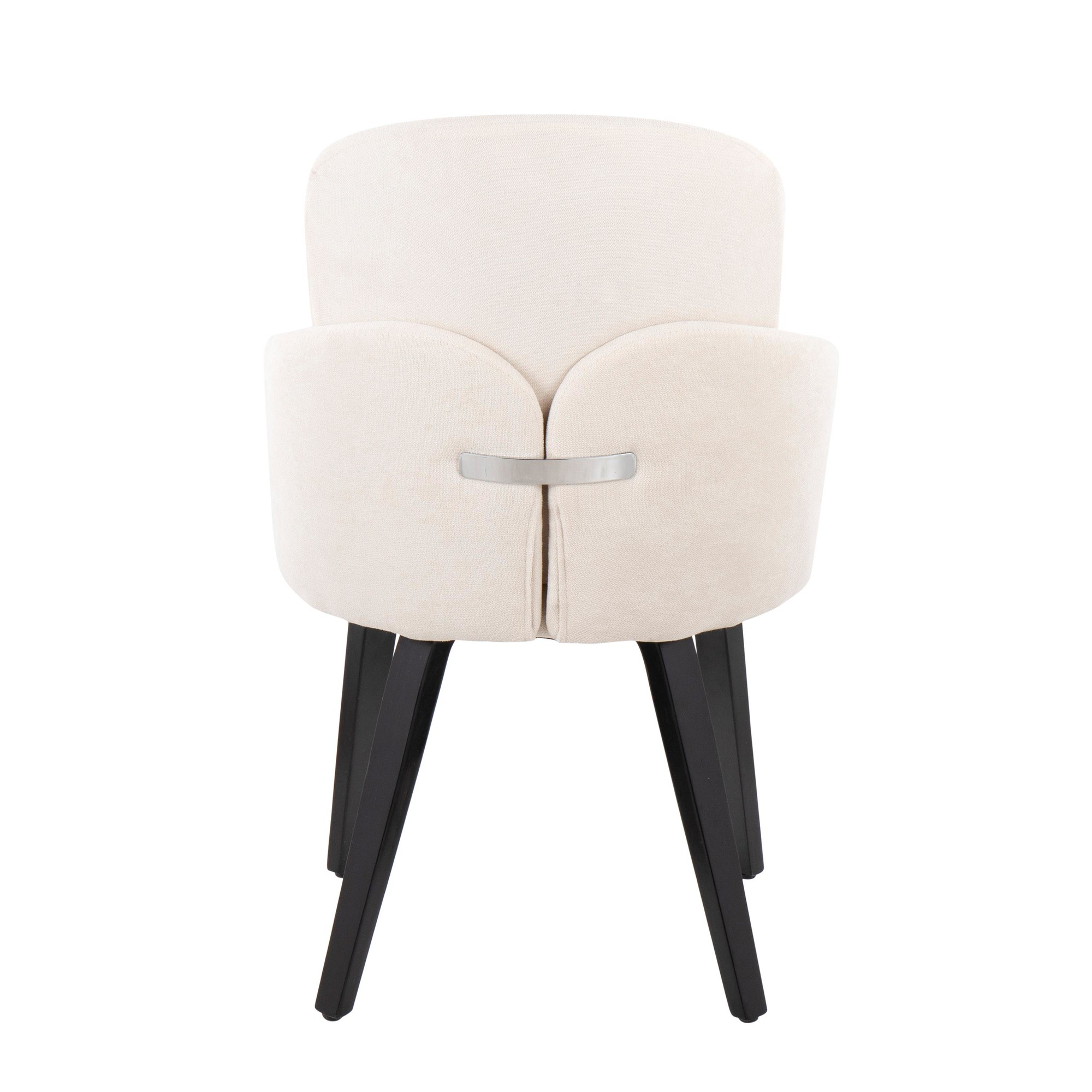Dahlia Black Wood Cream Fabric Contemporary Dining Chairs (Set of 2) 7 Dahlia Black Wood Cream Fabric Contemporary Dining Chairs (Set of 2) - Image 7