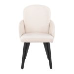Dahlia Black Wood Cream Fabric Contemporary Dining Chairs (Set of 2) 18 Dahlia Black Wood Cream Fabric Contemporary Dining Chairs (Set of 2)