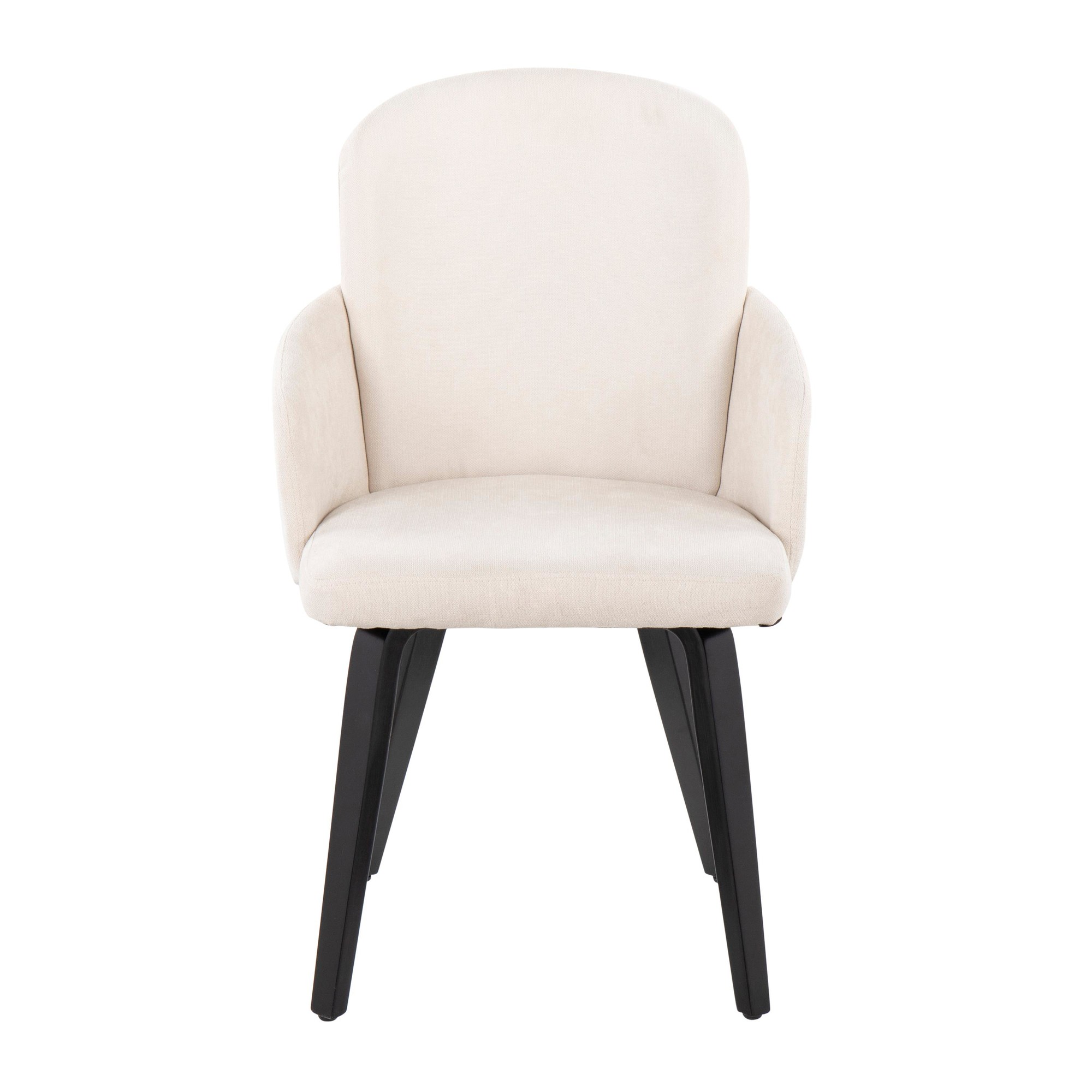 Dahlia Black Wood Cream Fabric Contemporary Dining Chairs (Set of 2) 8 Dahlia Black Wood Cream Fabric Contemporary Dining Chairs (Set of 2) - Image 8