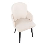 Dahlia Black Wood Cream Fabric Contemporary Dining Chairs (Set of 2) 19 Dahlia Black Wood Cream Fabric Contemporary Dining Chairs (Set of 2)