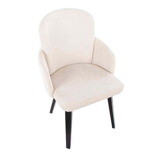 Dahlia Black Wood Cream Fabric Contemporary Dining Chairs Set of 2 8