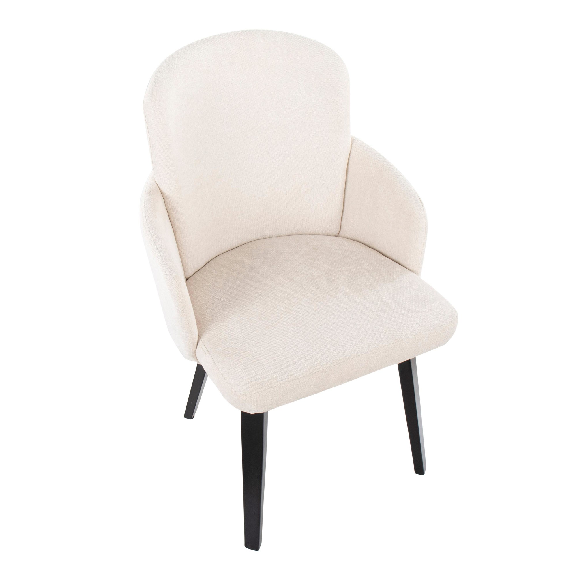 Dahlia Black Wood Cream Fabric Contemporary Dining Chairs (Set of 2) 9 Dahlia Black Wood Cream Fabric Contemporary Dining Chairs (Set of 2) - Image 9