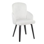 Dahlia Black Wood Cream Velvet Contemporary Dining Chairs (Set of 2) 10 Dahlia Black Wood Cream Velvet Contemporary Dining Chairs (Set of 2)