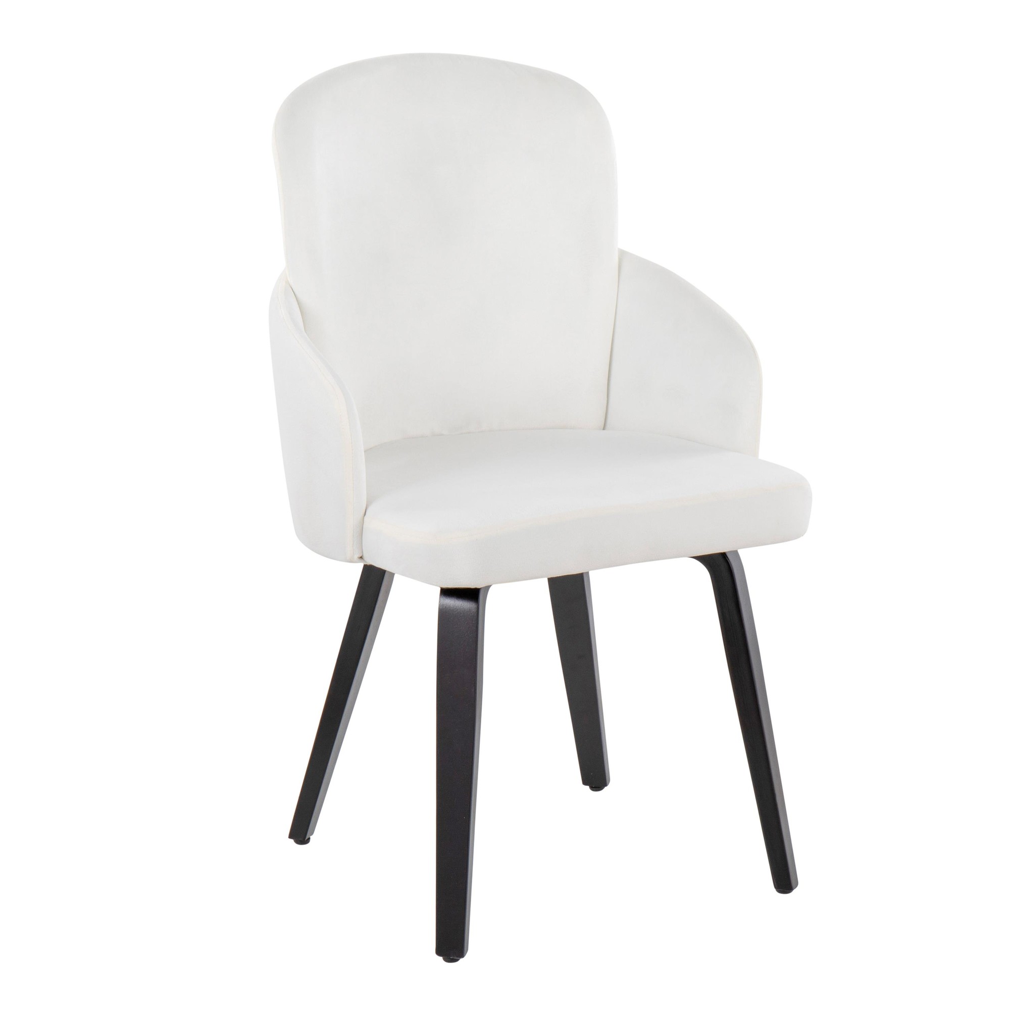 Dahlia Black Wood Cream Velvet Contemporary Dining Chairs (Set of 2) 2 Dahlia Black Wood Cream Velvet Contemporary Dining Chairs (Set of 2) - Image 2