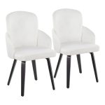 Dahlia Black Wood Cream Velvet Contemporary Dining Chairs (Set of 2) 9 Dahlia Black Wood Cream Velvet Contemporary Dining Chairs (Set of 2)