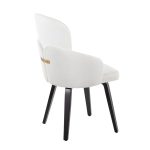 Dahlia Black Wood Cream Velvet Contemporary Dining Chairs (Set of 2) 12 Dahlia Black Wood Cream Velvet Contemporary Dining Chairs (Set of 2)