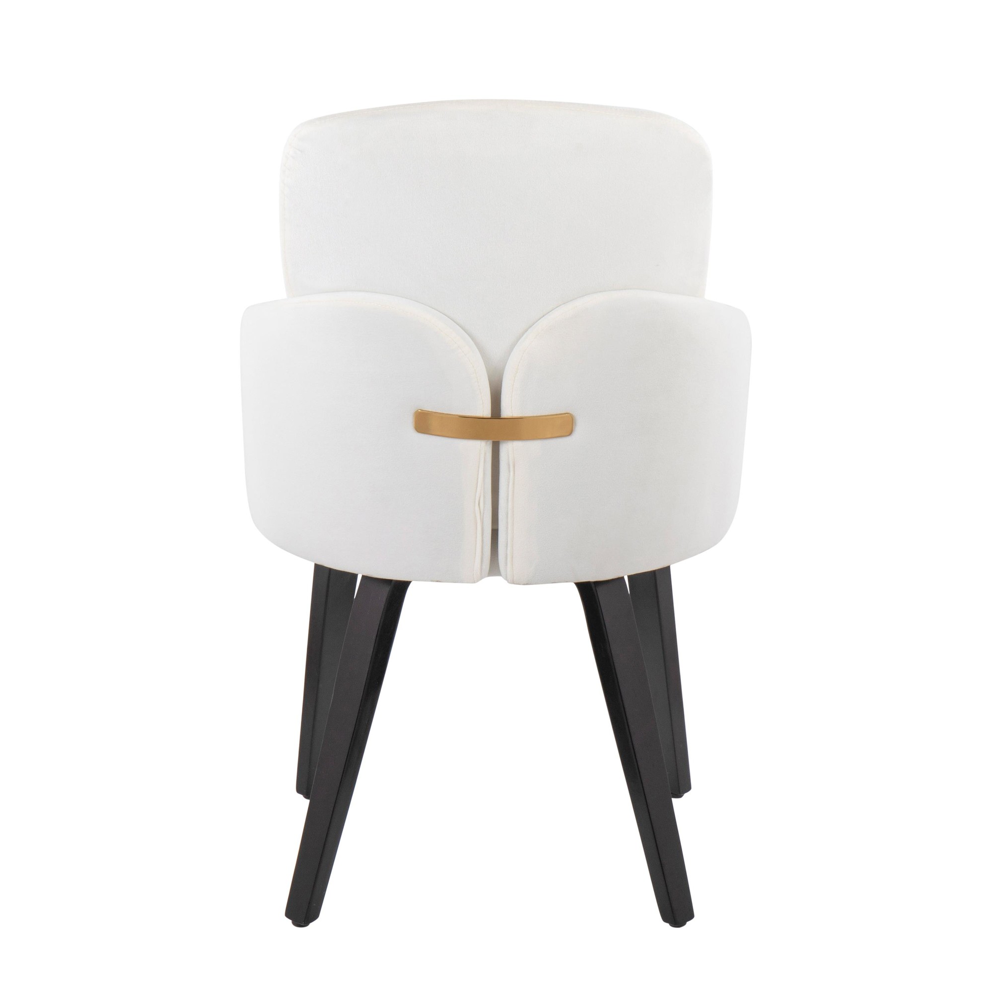 Dahlia Black Wood Cream Velvet Contemporary Dining Chairs (Set of 2) 5 Dahlia Black Wood Cream Velvet Contemporary Dining Chairs (Set of 2) - Image 5
