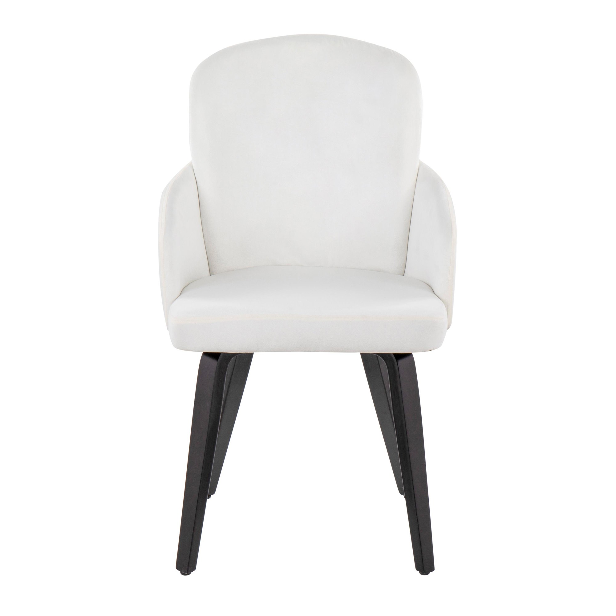 Dahlia Black Wood Cream Velvet Contemporary Dining Chairs (Set of 2) 6 Dahlia Black Wood Cream Velvet Contemporary Dining Chairs (Set of 2) - Image 6
