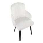 Dahlia Black Wood Cream Velvet Contemporary Dining Chairs (Set of 2) 15 Dahlia Black Wood Cream Velvet Contemporary Dining Chairs (Set of 2)