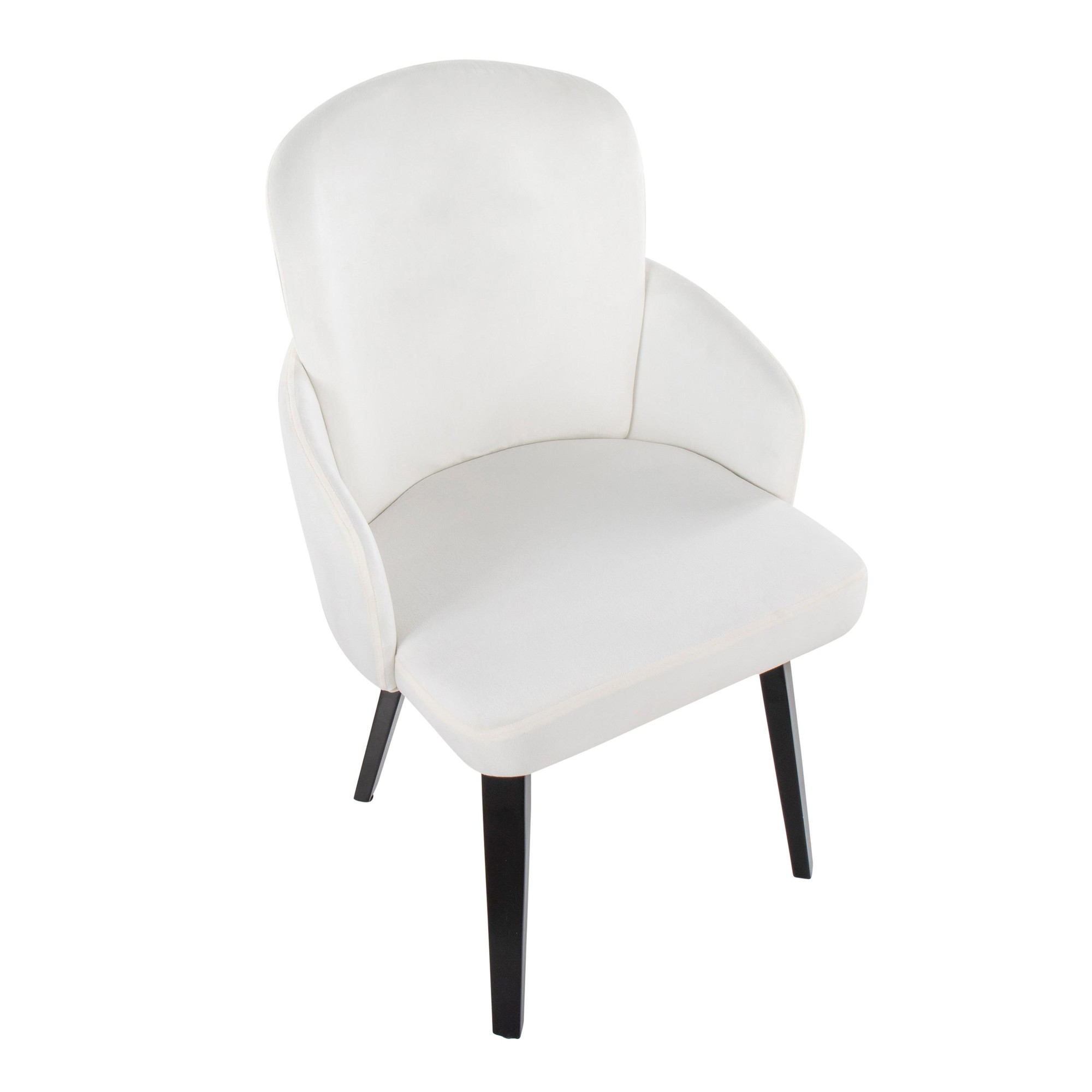 Dahlia Black Wood Cream Velvet Contemporary Dining Chairs (Set of 2) 7 Dahlia Black Wood Cream Velvet Contemporary Dining Chairs (Set of 2) - Image 7