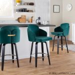 Dahlia Black Wood Green Velvet Contemporary Counter Stools (Set of 2) 12 Dahlia Black Wood Green Velvet Contemporary Counter Stools (Set of 2)