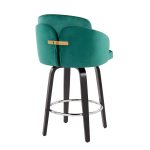 Dahlia Black Wood Green Velvet Contemporary Counter Stools (Set of 2) 17 Dahlia Black Wood Green Velvet Contemporary Counter Stools (Set of 2)