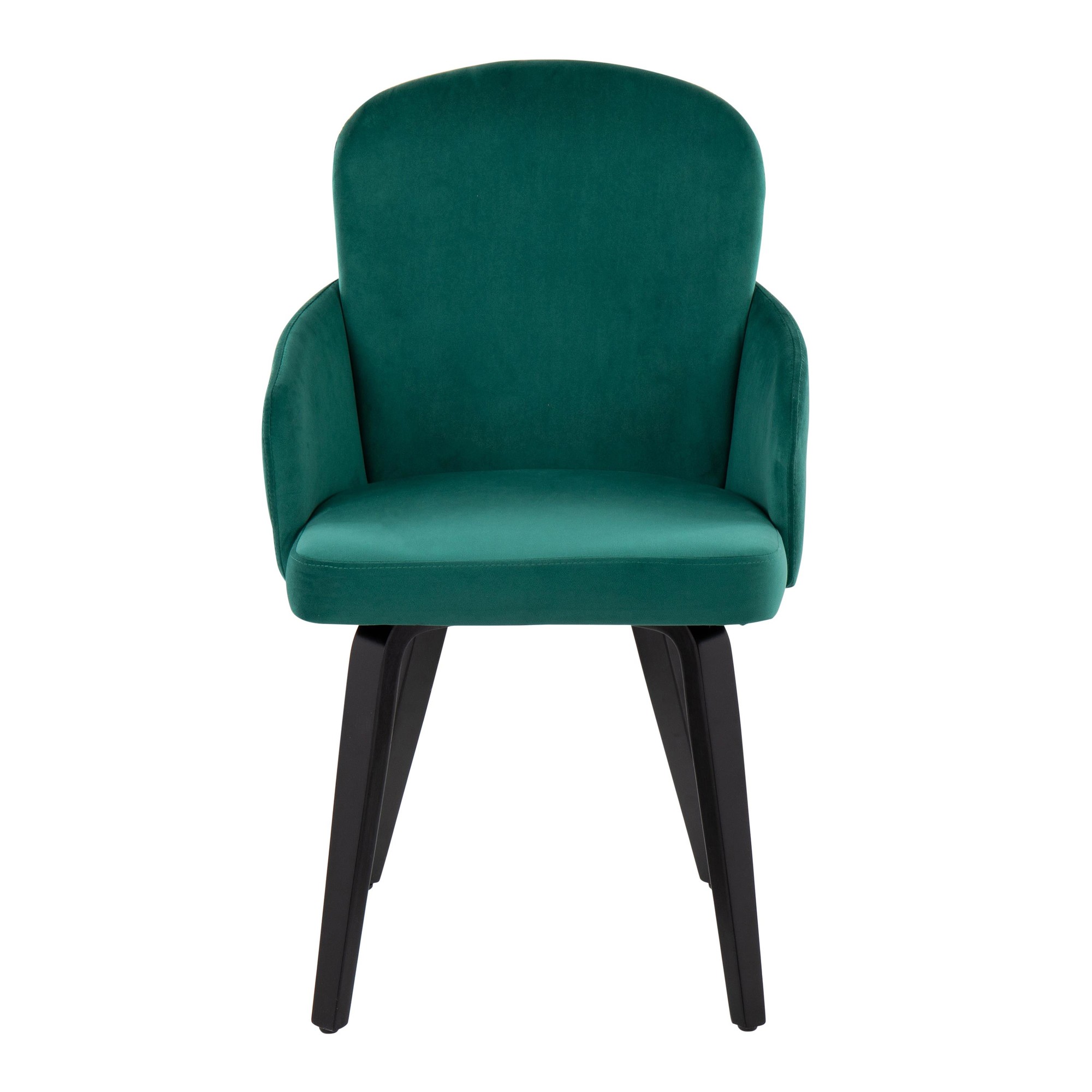 Dahlia Black Wood Green Velvet Contemporary Dining Chairs (Set of 2) 6 Dahlia Black Wood Green Velvet Contemporary Dining Chairs (Set of 2) - Image 6