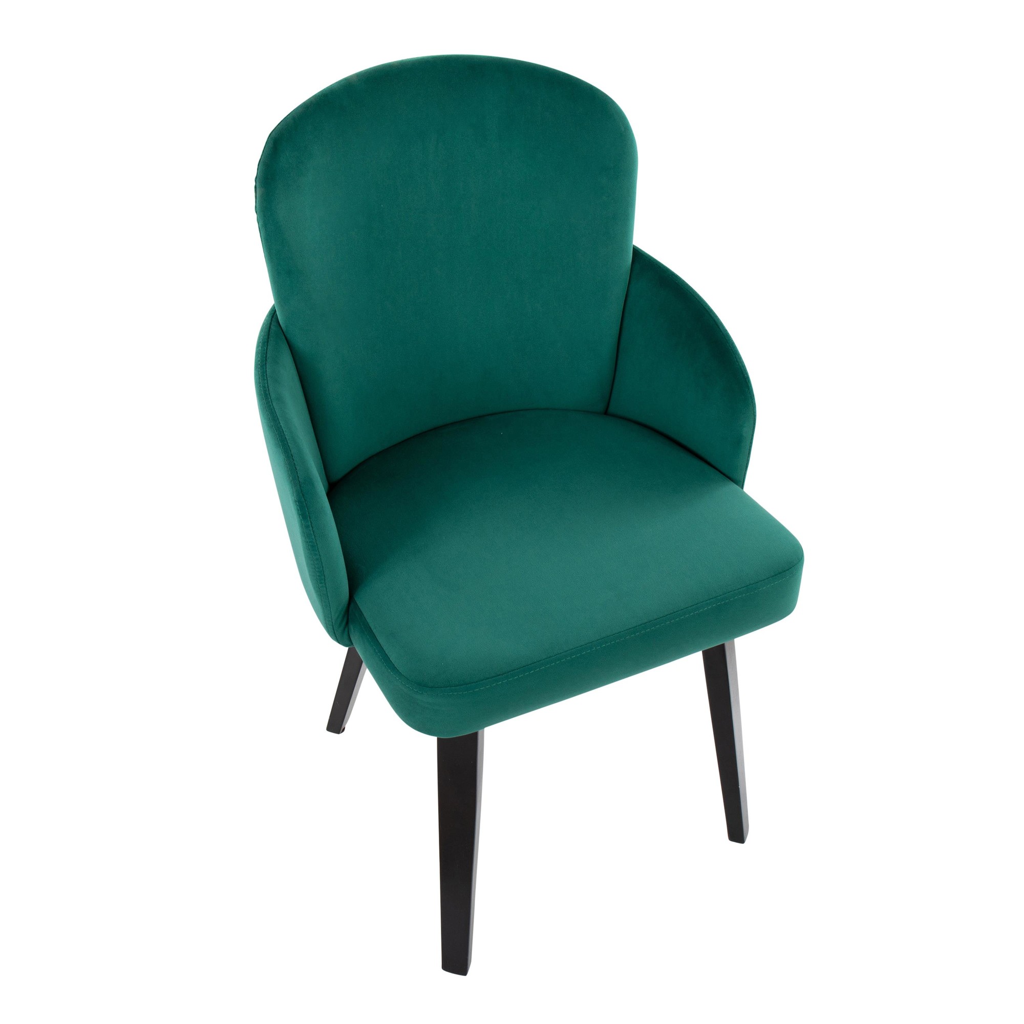 Dahlia Black Wood Green Velvet Contemporary Dining Chairs (Set of 2) 7 Dahlia Black Wood Green Velvet Contemporary Dining Chairs (Set of 2) - Image 7