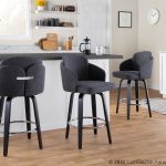 Dahlia Black Wood Grey Fabric Contemporary Counter Stools (Set of 2) 13 Dahlia Black Wood Grey Fabric Contemporary Counter Stools (Set of 2)