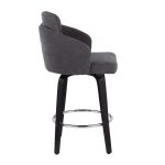 Dahlia Black Wood Grey Fabric Contemporary Counter Stools (Set of 2) 16 Dahlia Black Wood Grey Fabric Contemporary Counter Stools (Set of 2)