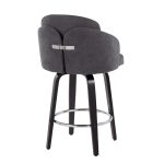 Dahlia Black Wood Grey Fabric Contemporary Counter Stools (Set of 2) 17 Dahlia Black Wood Grey Fabric Contemporary Counter Stools (Set of 2)
