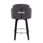 Dahlia Black Wood Grey Fabric Contemporary Counter Stools (Set of 2) 18 Dahlia Black Wood Grey Fabric Contemporary Counter Stools (Set of 2)