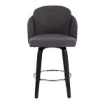 Dahlia Black Wood Grey Fabric Contemporary Counter Stools (Set of 2) 19 Dahlia Black Wood Grey Fabric Contemporary Counter Stools (Set of 2)