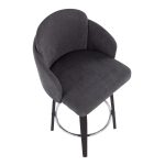 Dahlia Black Wood Grey Fabric Contemporary Counter Stools (Set of 2) 20 Dahlia Black Wood Grey Fabric Contemporary Counter Stools (Set of 2)